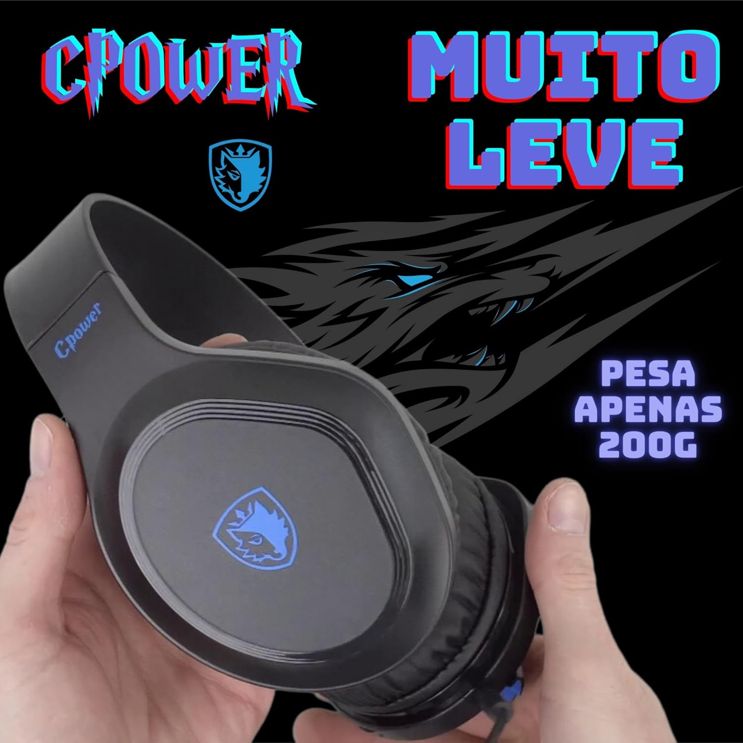 SADES Cpower Headset held in hands, showing lightweight design