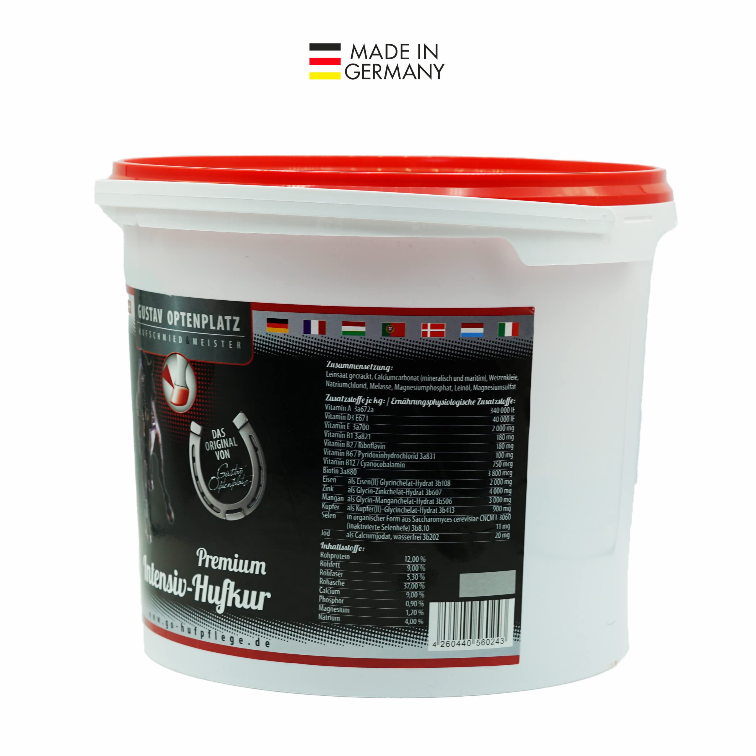 Premium Intensiv Hufkur Futter für Pferde - Hochwertigste Inhaltsstoffe wie Biotin und Zink unterstützen die Hornproduktion und stärken den Huf von innen heraus (3000gr)