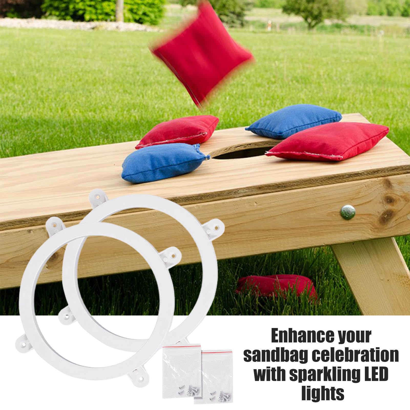 Anneaux de reproduction LED étanches Éclairage pour ensemble de cornhole robuste durable
