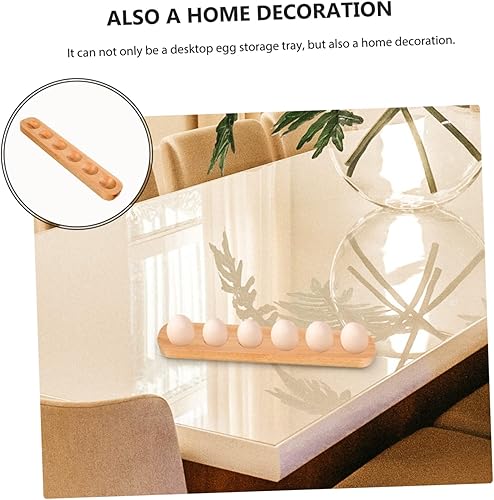 Miniatura 7 de Bandeja de huevos de madera, bandeja de almacenamiento de huevos de escritorio, bandeja de almacenamiento de huevos, organizador de almacenamiento
