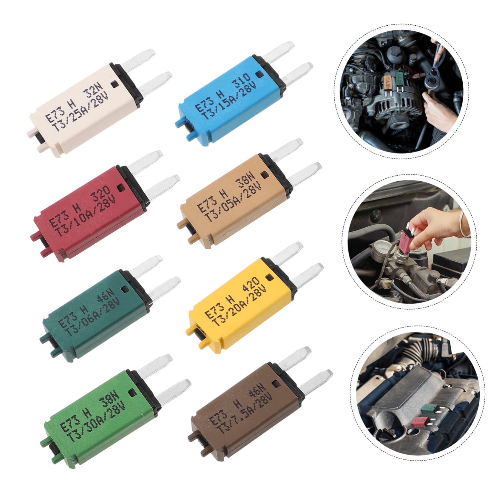 8pezzi Fusibili Auto Basso Profilo Kit per Camper e Navi Assortimento Misto da Mini e Standard per Auto e Camion