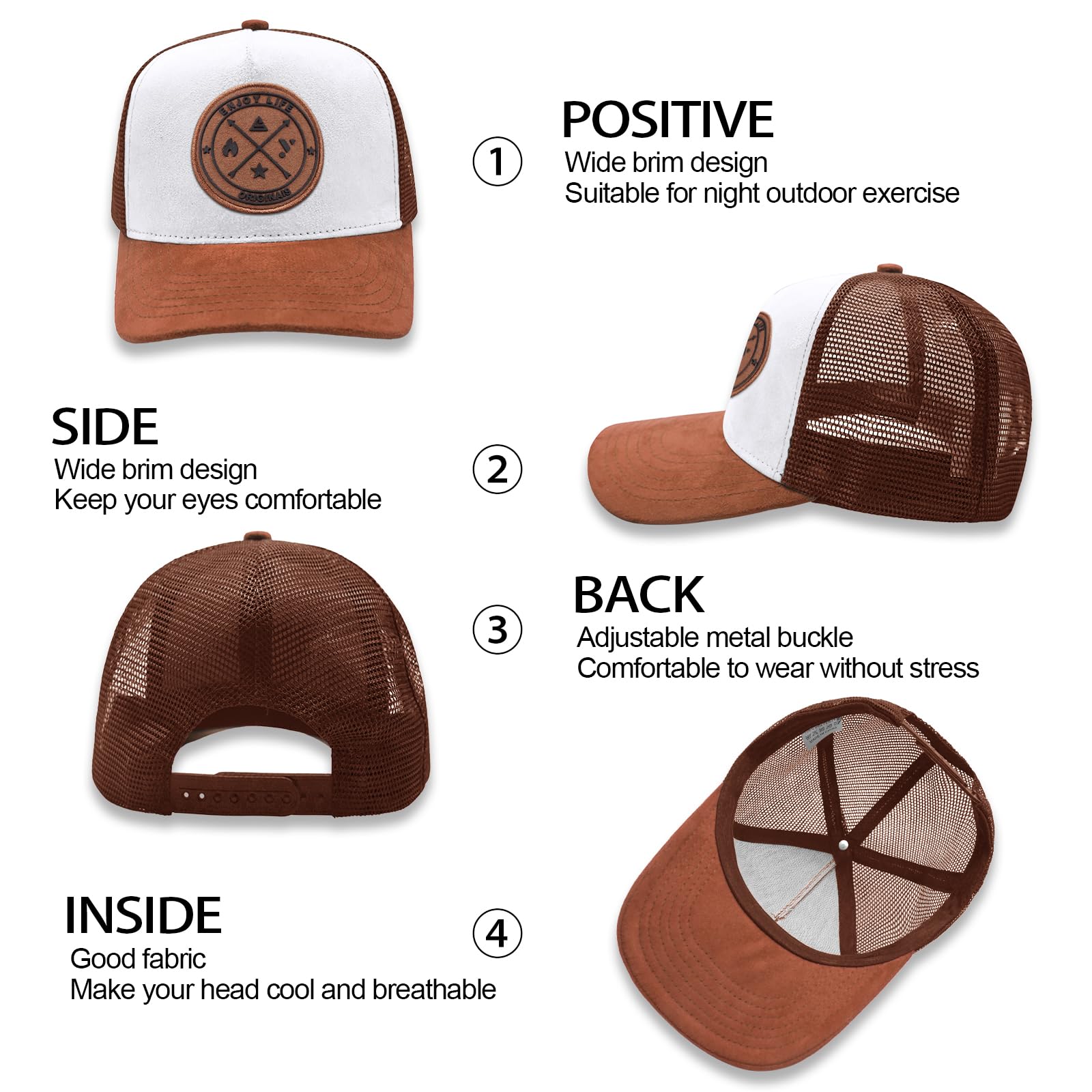Tiakay Casquette de Baseball Trucker Unisexe Anti-UV - Ajustable avec Boucle en Metal, Maille Brodée pour Sport, Voyages et Outdoor d'Été | Streetwear Premium - 4