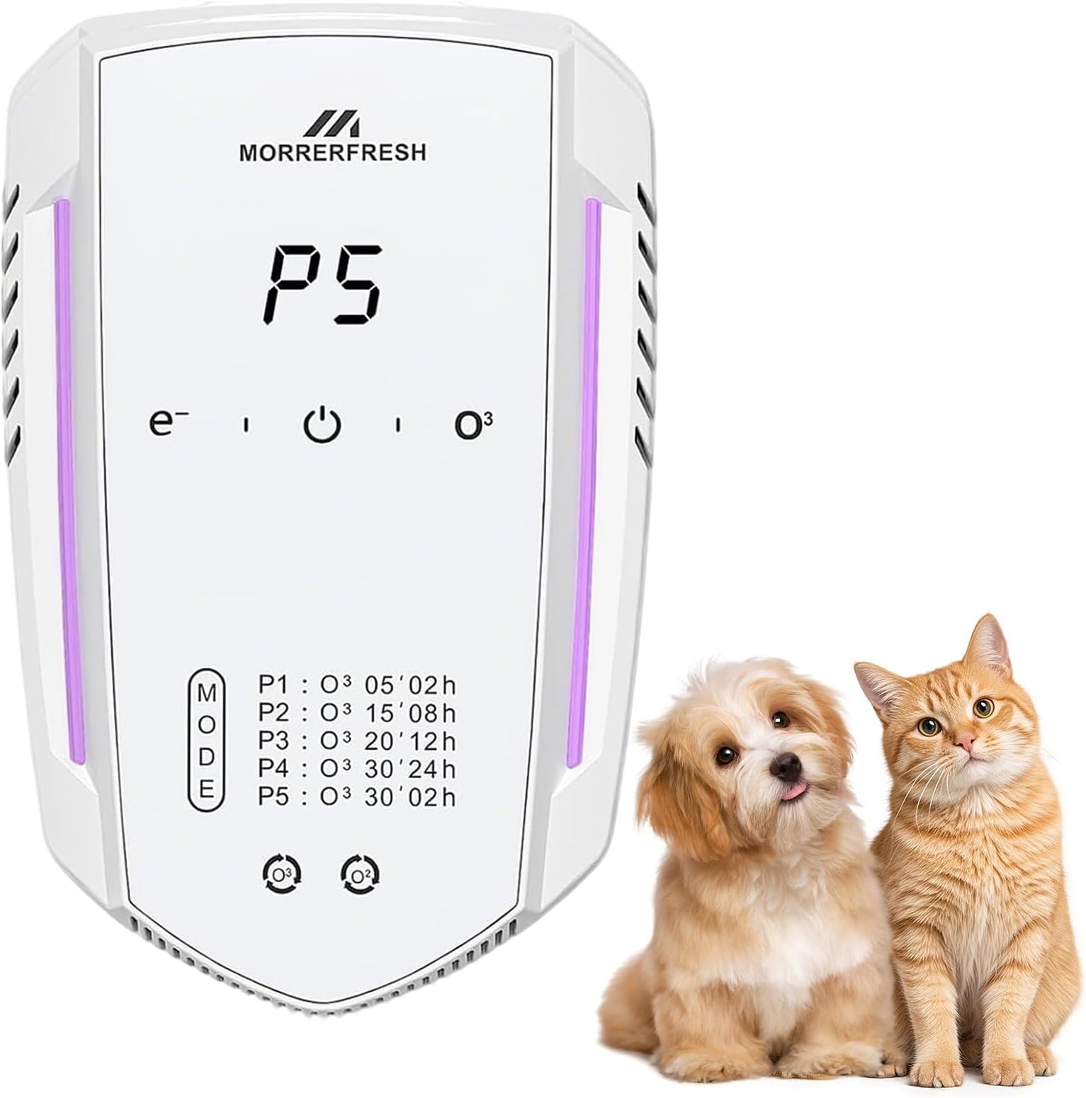 Ozone Odor Eliminator for Strong Odor 99% Cat Litter Deodorizer Dog Poof Odor Removal Air Ionizers for Home Portable Air Purifier for Pets Toilet Wardrobe Shoe Garage Room Cabinet White