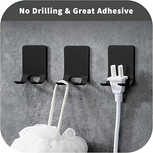 Miniatura 3 de Soporte para maquinilla de afeitar, soporte autoadhesivo de acero inoxidable, gancho de almacenamiento de utilidad, gancho de ducha para maquinilla