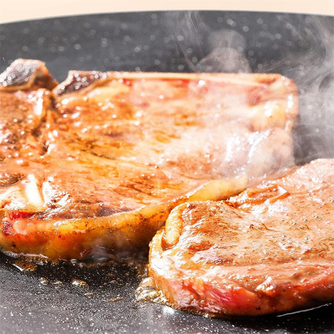 Bistecchiera coreana, in ferro con rivestimento antiaderente, multifunzione, per carne, pancake, costolette, vassoio sul fornello di riscaldamento per la casa