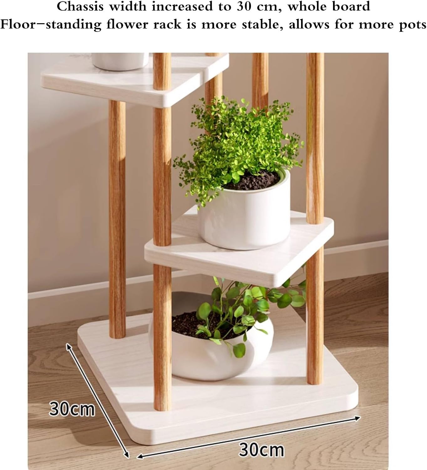 Plant-Racks Multi-Tier Plant Stand - Floor Potted Flower Pot Shelf Holder for Indoor Pothos, Succulents, Living Room, Office, Balcony - Storage Organizer Rack(Wood,5 Layers)