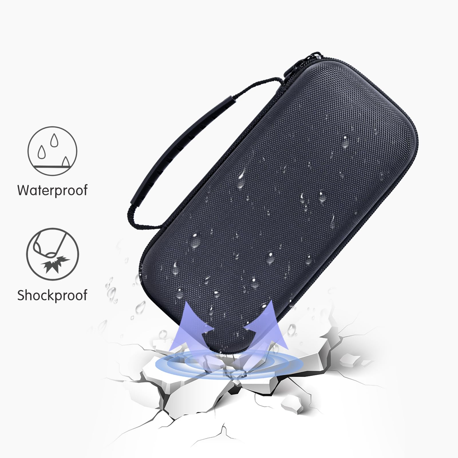 Housse étui Dur Compatible Soundcore Boom 3i – Protection EVA/nylon – Rangement Câble, Transport Facile