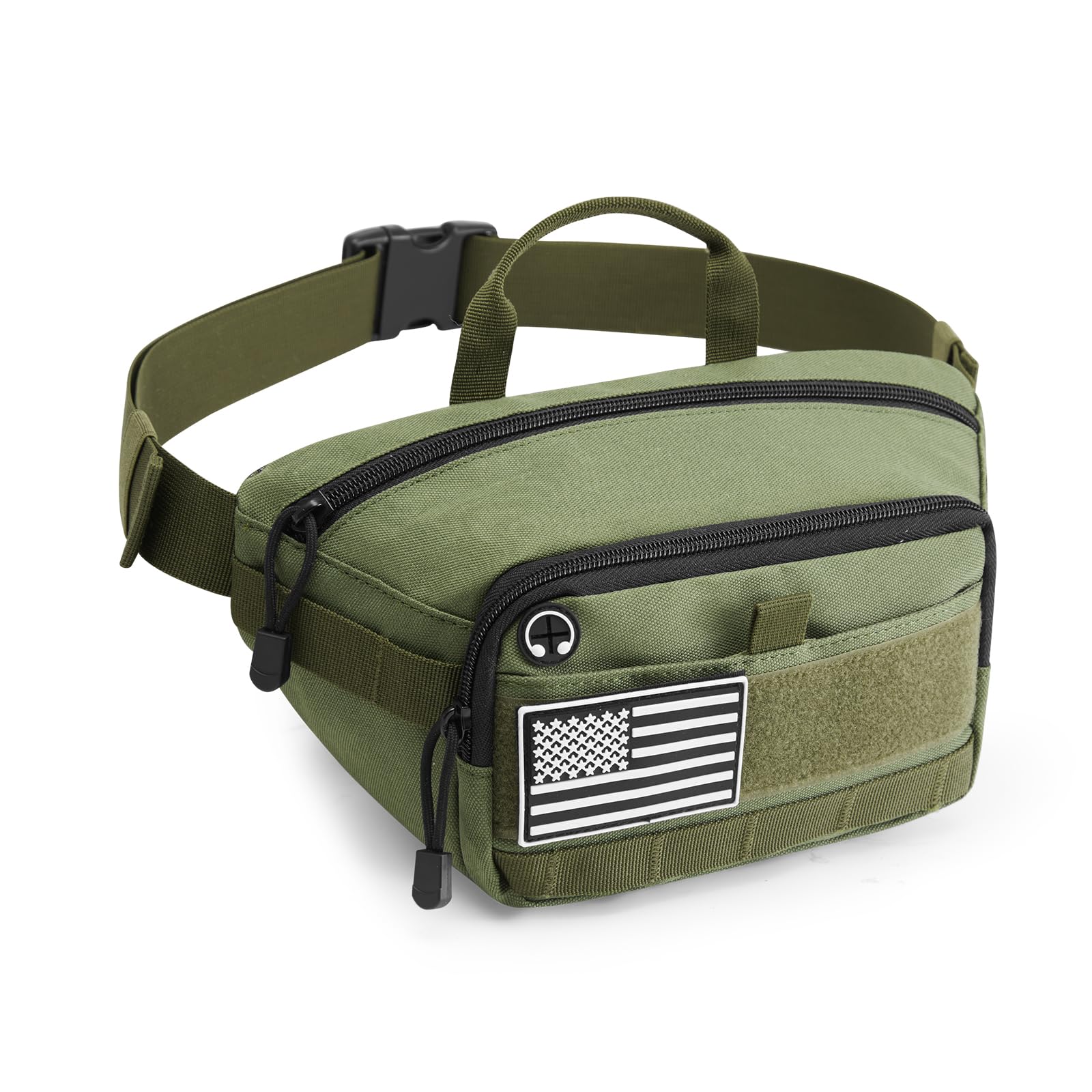 G4Free Tactical Fanny Pack for Men, Fashion Crossbody Bag Waist Packs for Travel Hiking (Green)