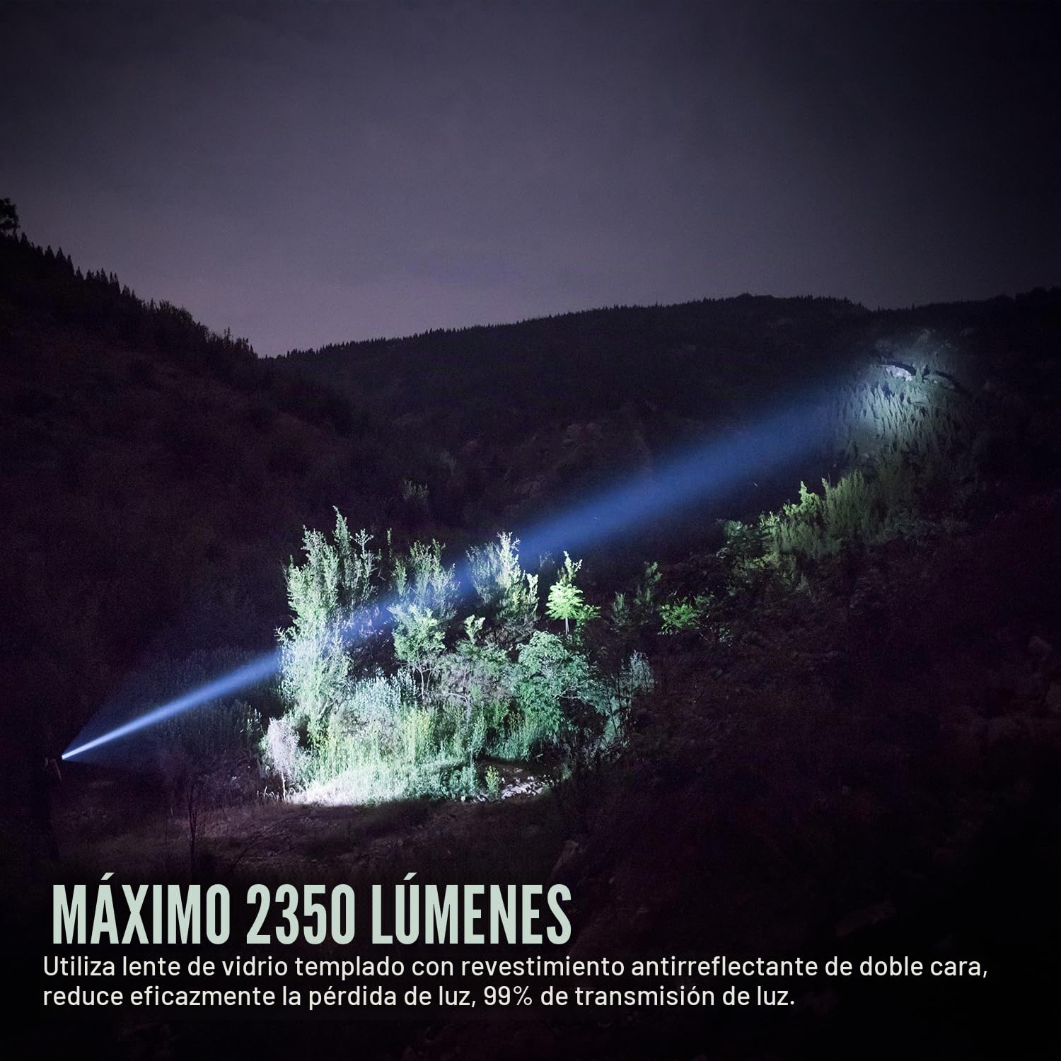 TrustFire T70S - Linterna LED potente profesional, linterna de caza 2350 lúmenes, táctica militar, linterna eléctrica, recargable por USB, linternas de alta potencia, para caza, rescate, emergencia