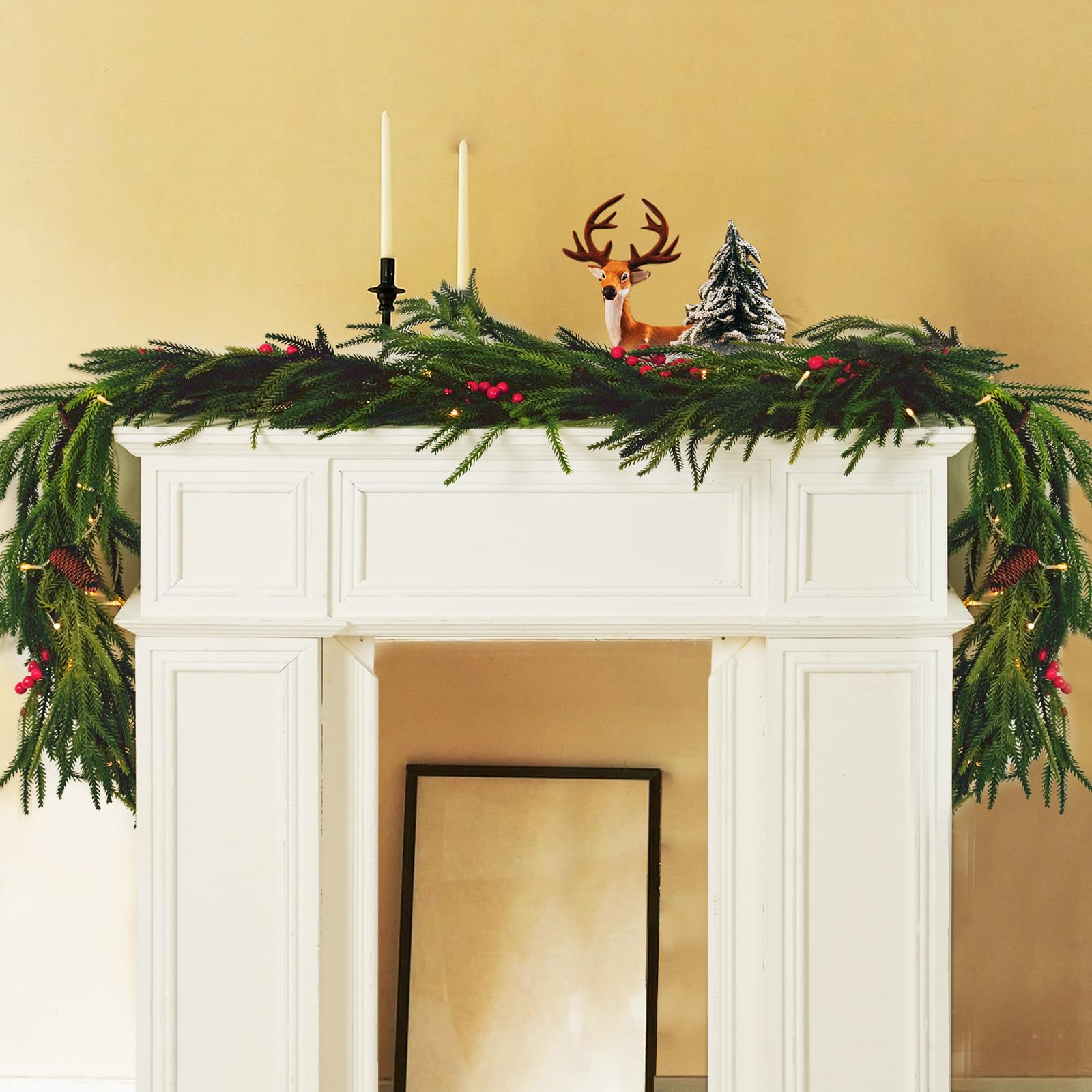 Christmas Garland Guirnalda De Navidad Con Diseño De Lágrimas Artificiales  De Pino De 21.6 Pulgadas, Guirnalda De Navidad Norfolk Para Puerta  Delantera, Navidad, Vacaciones, Hogar, Decoración Para Colgar En La Pared  Guirnalda, image size:1600x1600