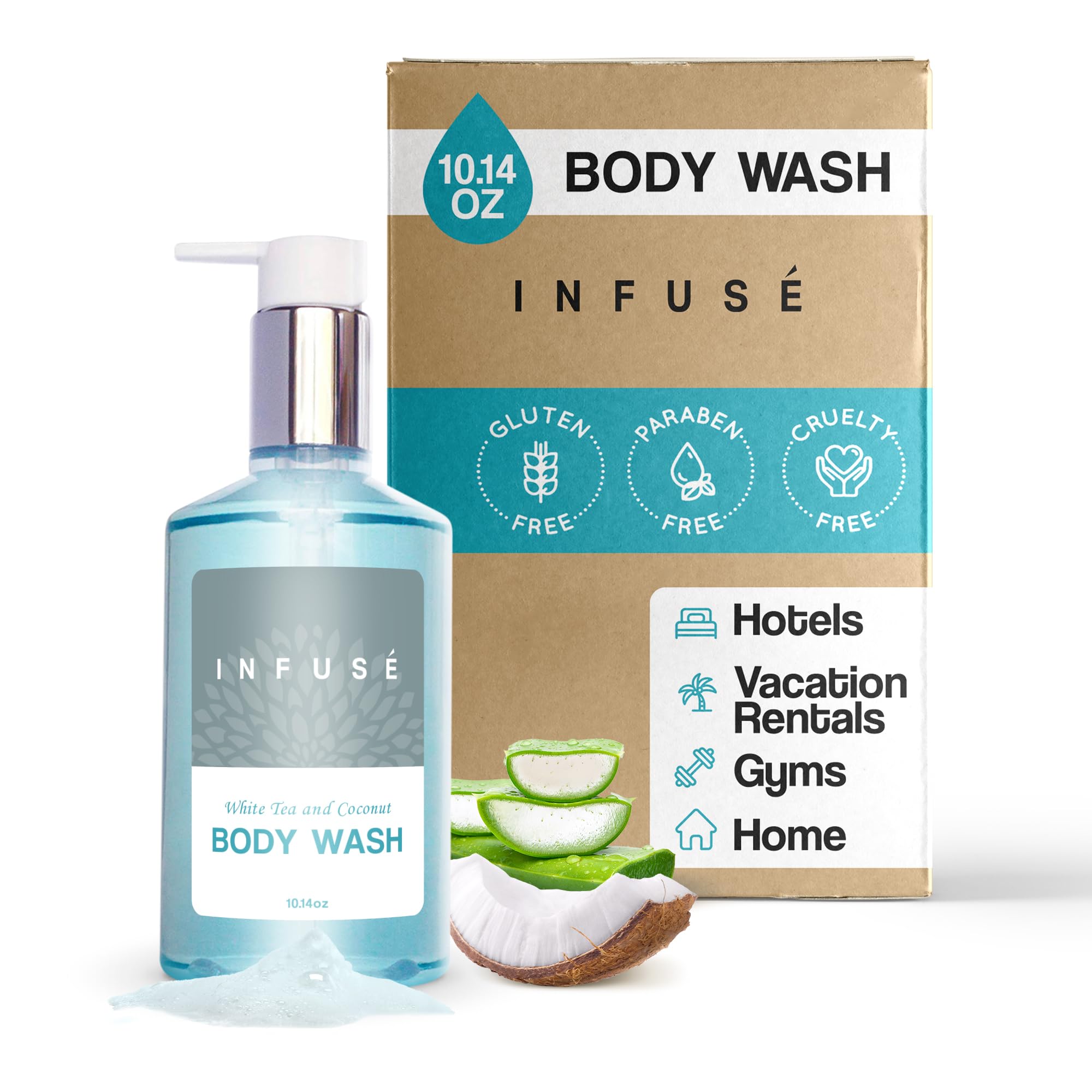 Terra Pure (Body Wash, Infuse) - Infuse Body Wash, Retail Size Hotel Amenities, 300ml (Single)
