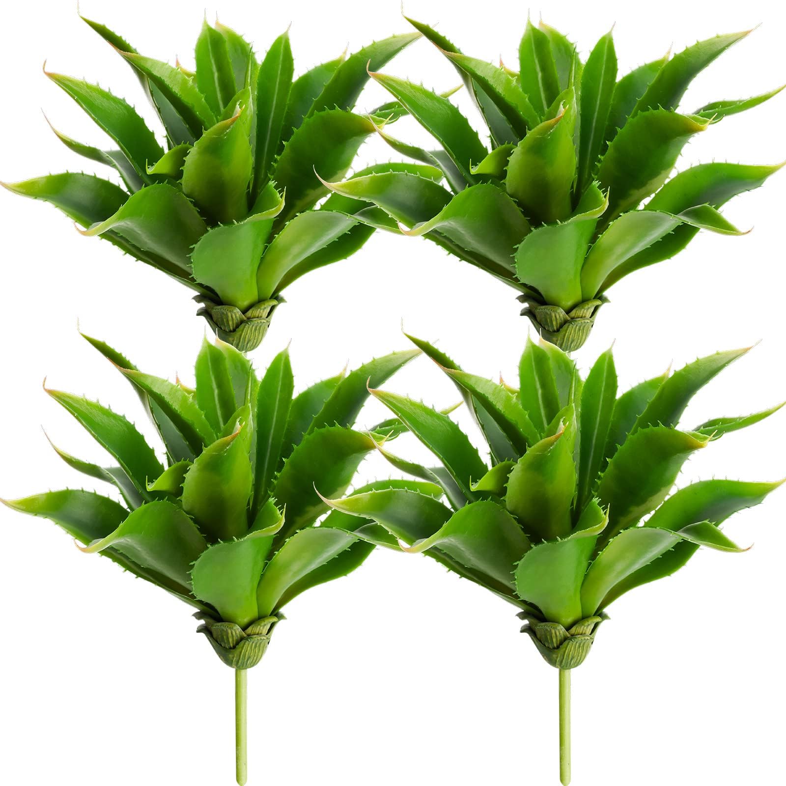 Azonee 4 Pcs Artificial Succulents Plants Large Fake Faux Unpotted Artificial Succulents Leaves Realistic Aloe Plant DIY Crafting Greenery Decor for Home Wedding Arrangement Festival (Green)