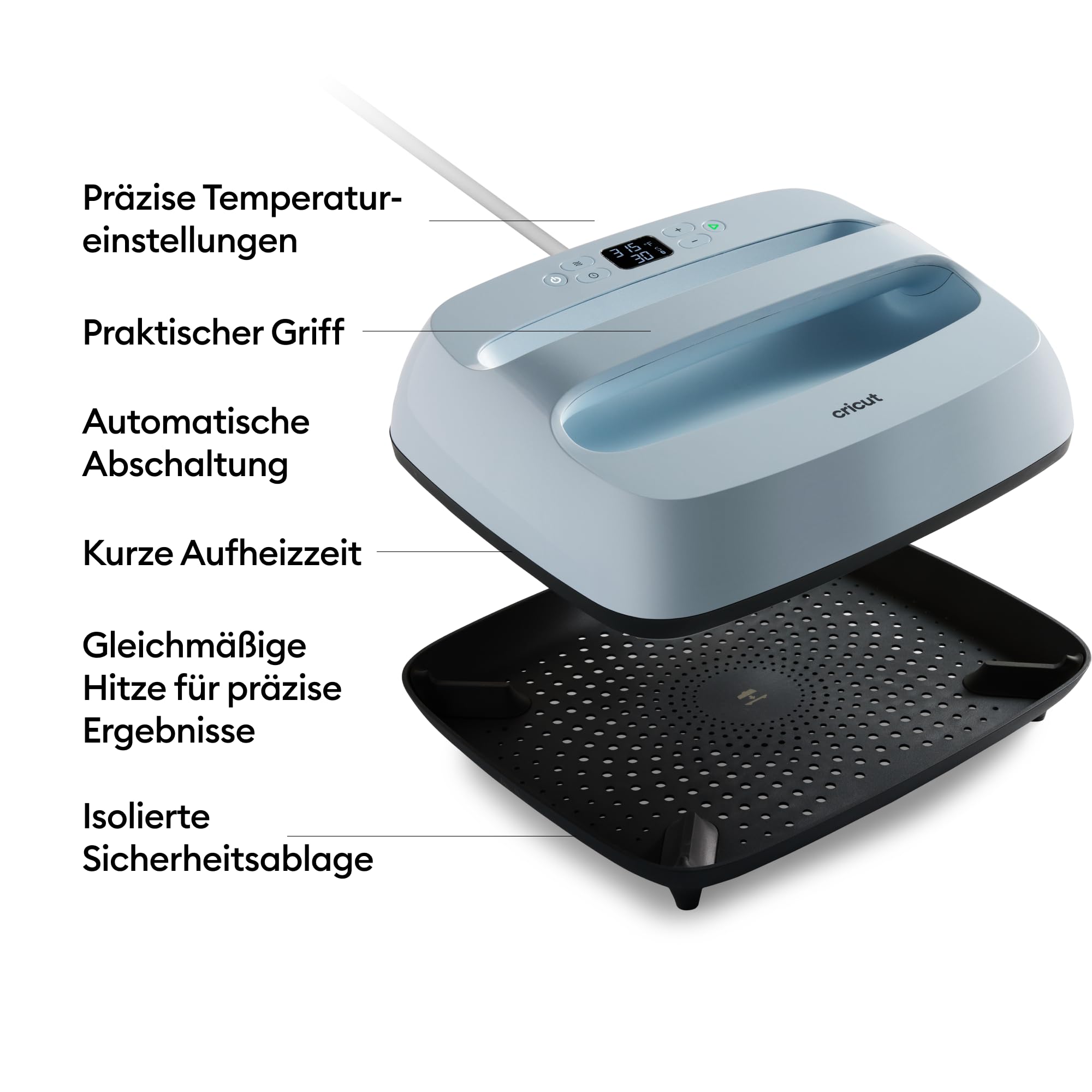 Cricut EasyPress 3 Zen Blue 30 x 25 cm Heizpresse 205 °C