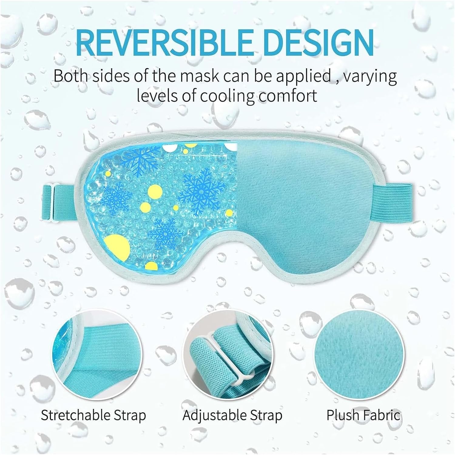 2pcs Cooling Eye Mask - Hot & Cold Compress Eye Pads for Puffy Eyes(Blue Leaves)
