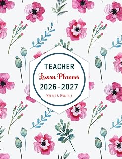 Teacher lesson planner 26-27: Monthly & Weekly Class Organizer | Large Lesson Plan and Record Book for Teachers | Academic Year Calendar (Aug 2026 – Jul 2027)