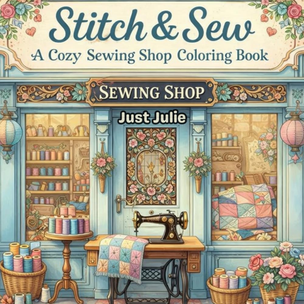 Stitch & Sew: A Cozy Sewing Shop Coloring Book