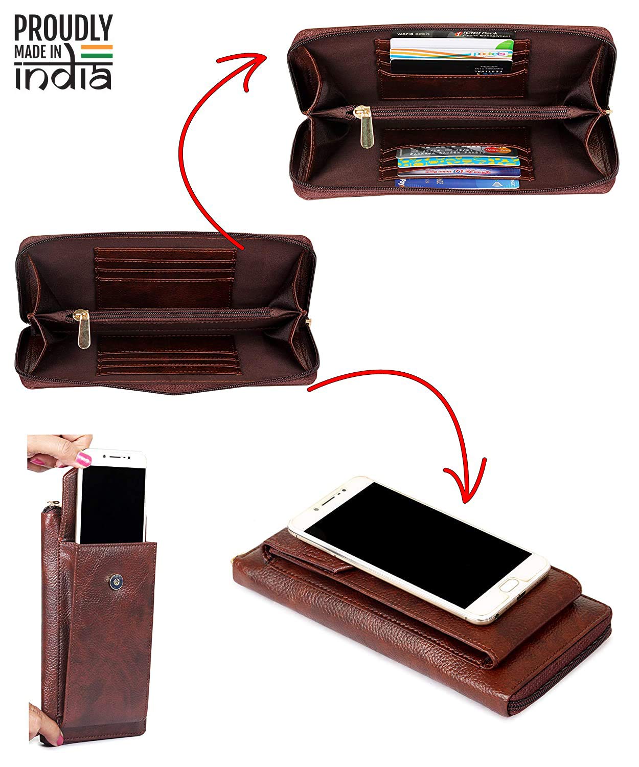 Diwali Sale The Clownfish Synthetic Virgo Womens Wallet/Sling Bag With Front Mobile Pocket(Tan) 3 Diwali Sale The Clownfish Synthetic Virgo Womens Wallet/Sling Bag With Front Mobile Pocket(Tan)