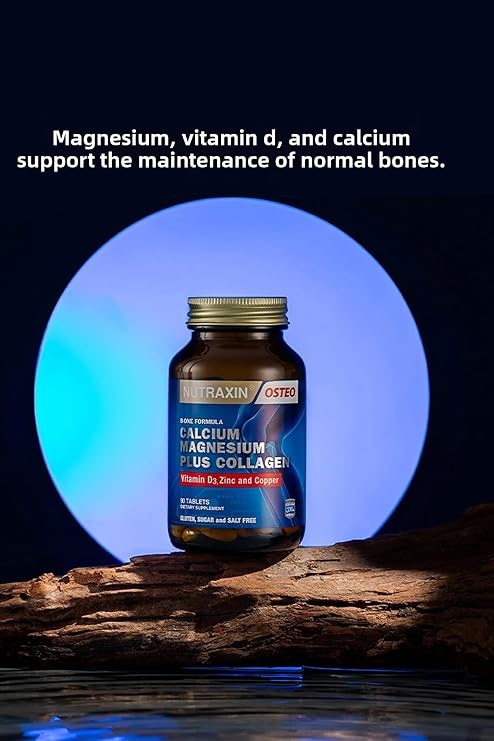 Nutraxin Bone Formula Calcium Magnesium + Collagen – 90 Tablet: Tip I Kolajen, Kalsiyum, D Vitamini, Magnezyum, Çinko & Bakır İçeren Takviye