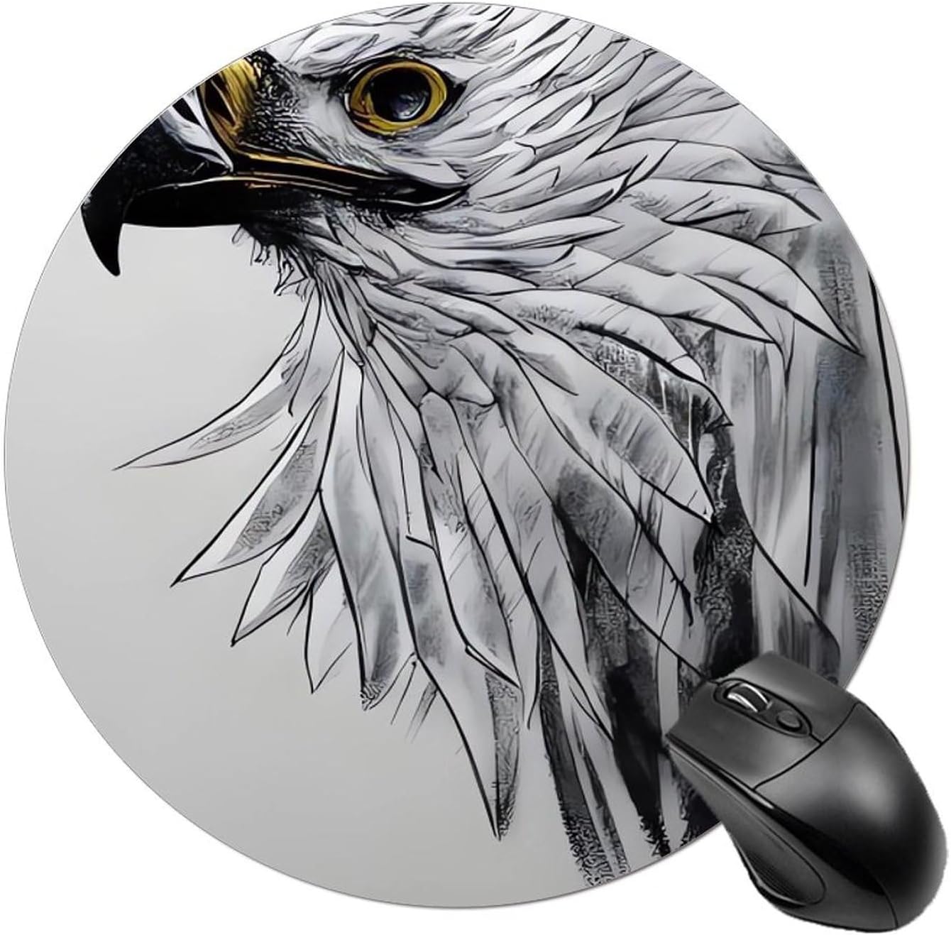 Sketching an Eagle Mauspad, rund, PremiumTexturMauspad, waschbar
