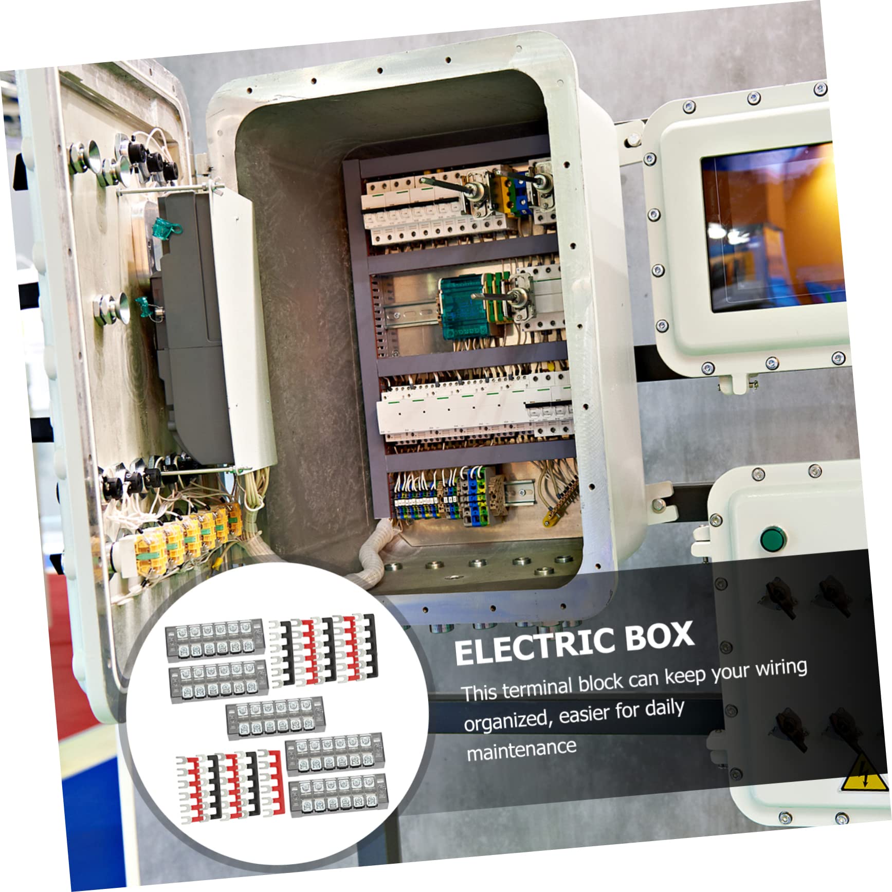 Cabilock 2 Set Morsettiera Alimentazione Set con Striscia Terminali Preisolata e Morsettiera Elettrica Vite per Distribuzione Installazione Facile e Organizzazione per Veicoli e Impianti