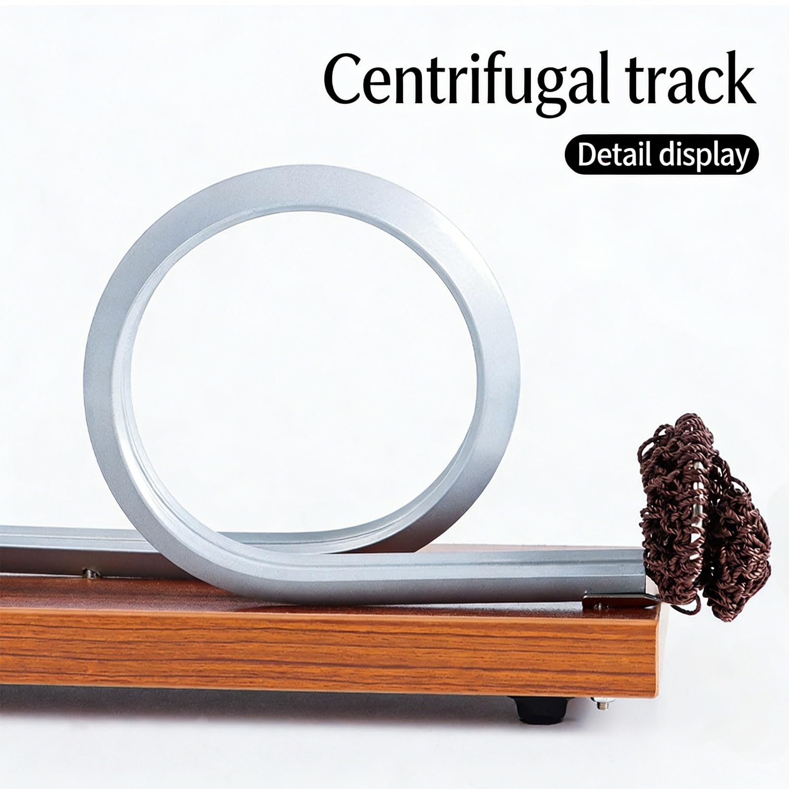 Equipo educativo de demostración de fuerza centrípeta, modelo de pista de rodillo de metal de madera para experimentos científicos en el aula, experimentos de fuerza centrífuga