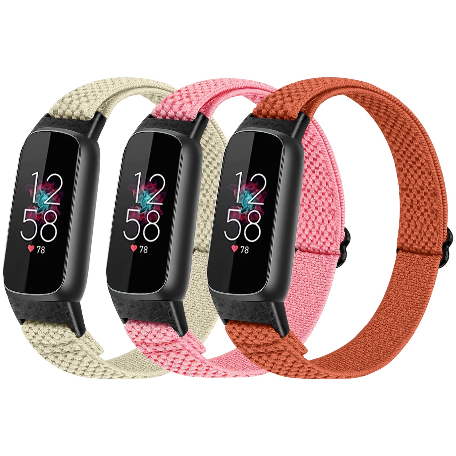 TumpCez Elastic Nylon Bands Compatible with Fitbit Luxe Bands for Women Men,Stretchy Adjustable Breathable Comfortable Sports Replacement Straps