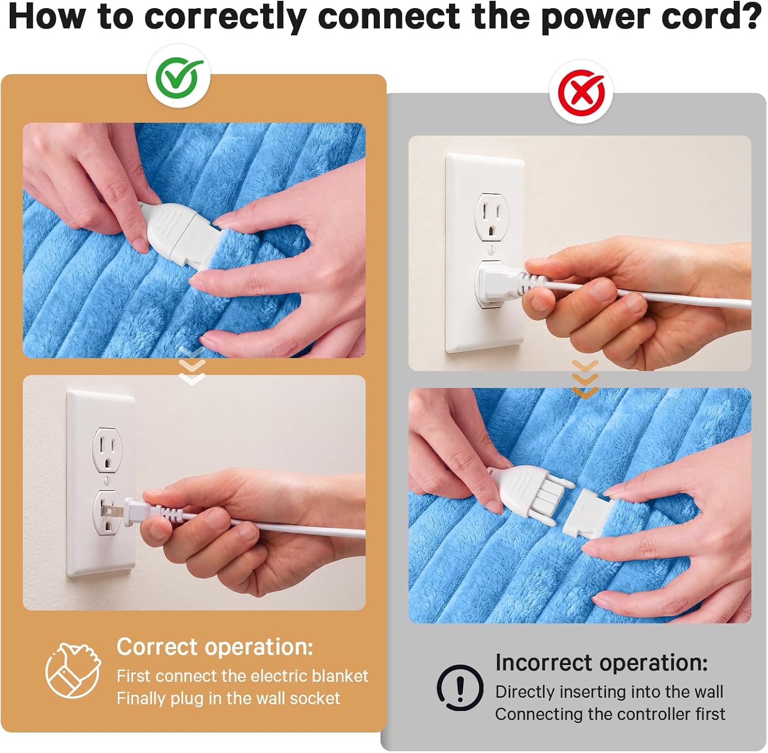 Heated Electric Blanket King Size, Dual Control, 90" x 100", Azure thumbnail