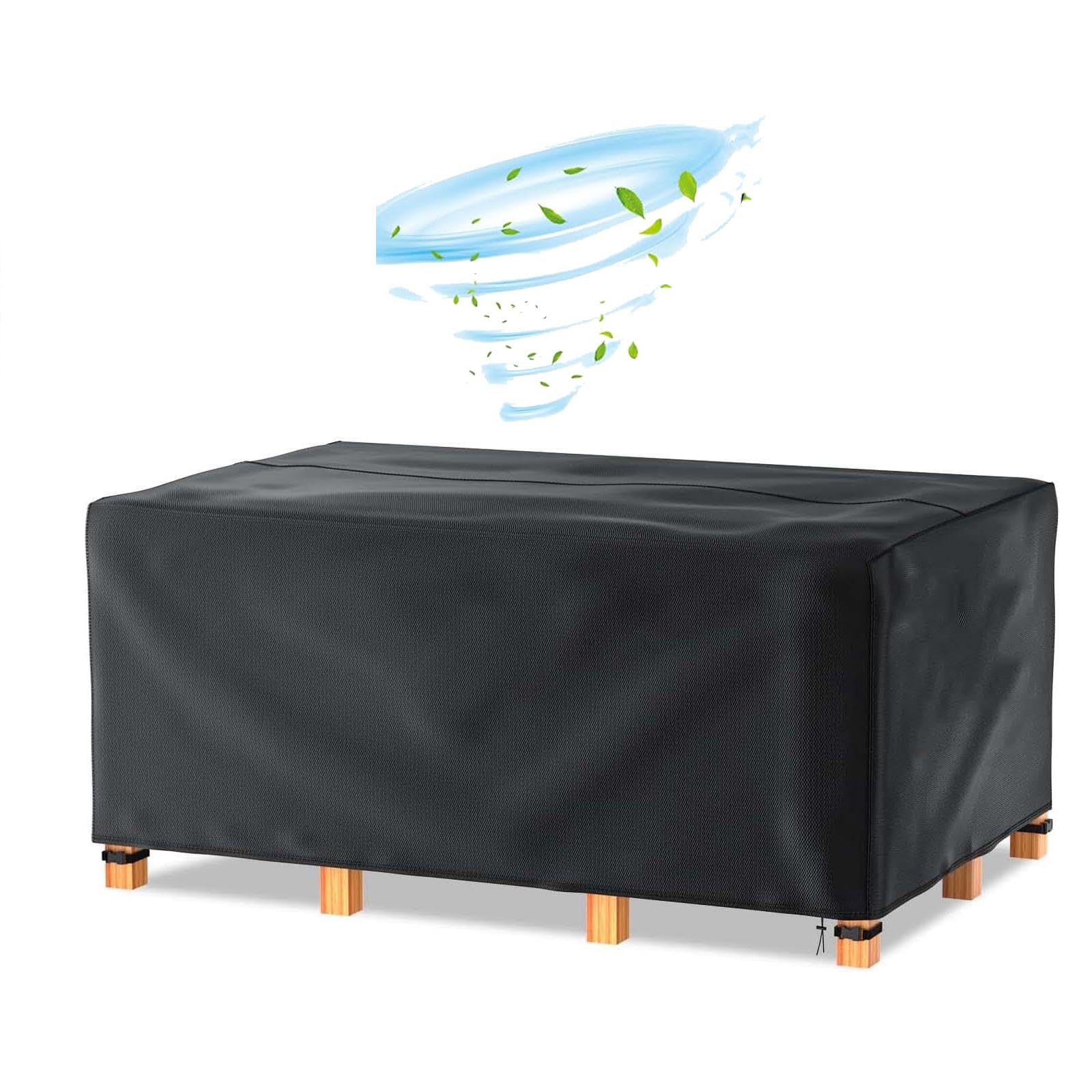UUDIHO Outdoor Furniture Covers Waterproof Small 100x70x70cm/LxWxH Garden Furniture Set Patio Table Cover 600D Oxford Fabric All Weather Protection for Outside, Windproof, Anti-UV, Rectangular