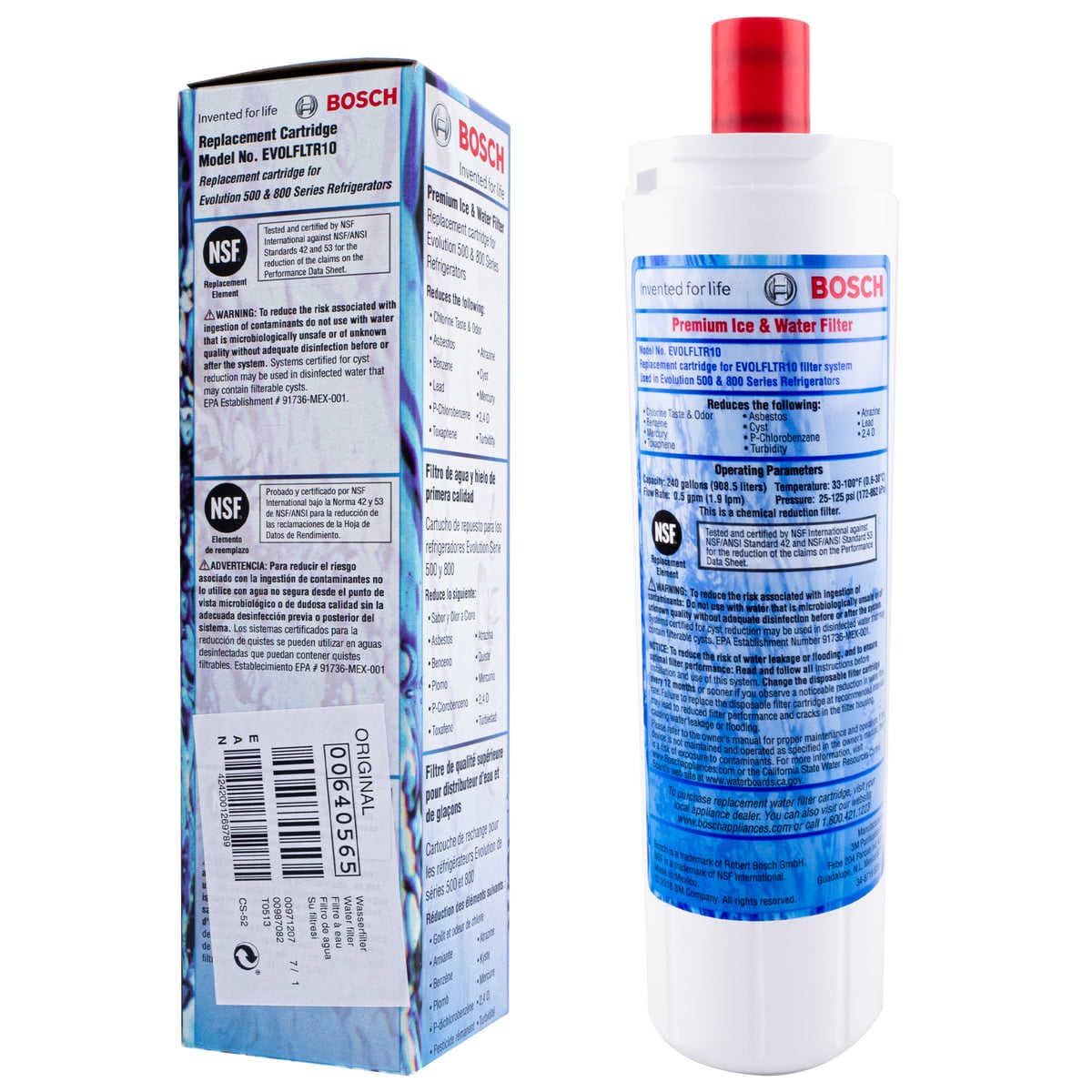 Filtro Acqua EVOLFLTR10Compatibile Frigorifichi Bosch Siemens - Dettaglio