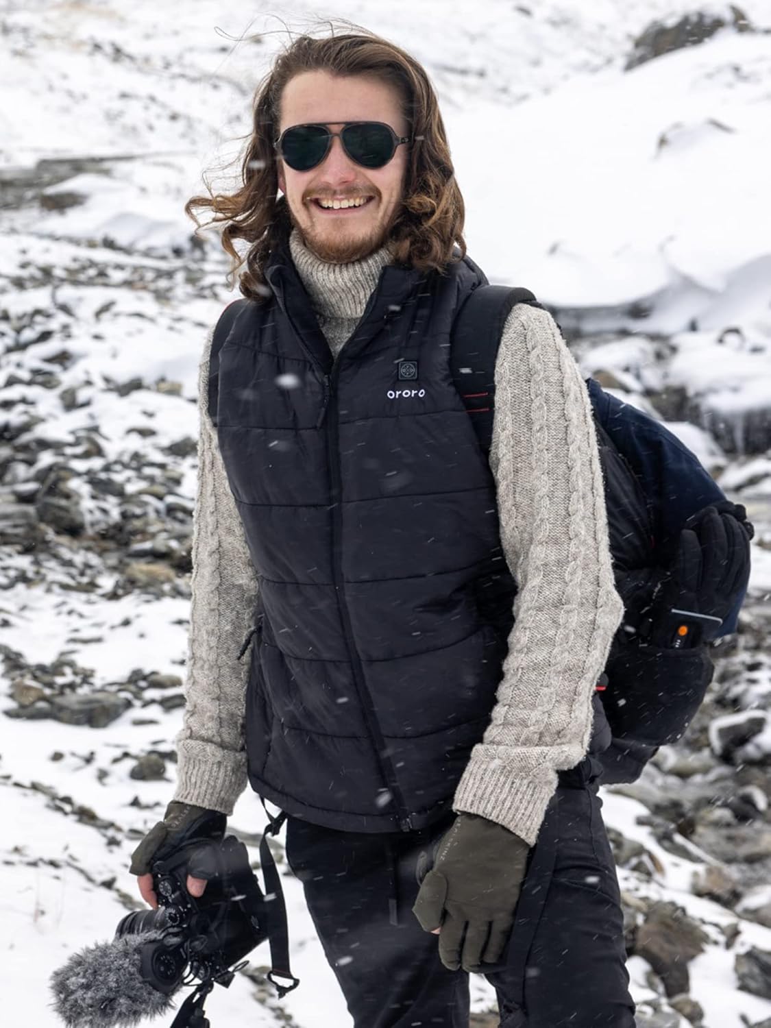 ORORO Men's Lightweight Heated Vest with USB-C Rechargeable Battery, Puffer Classic Heating Vest - Image 3