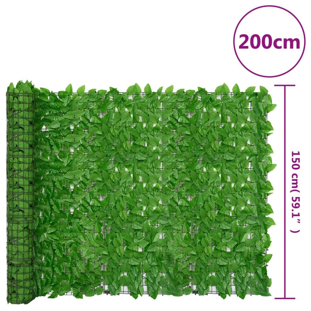 Homgoday Zewnętrzny parawan, Balkon Parawan z zielonymi liśćmi 200 x 150 cm, zewnętrzny parawan balkonowy ogród, parawan zewnętrzny ogród, przegroda ogrodowa na zewnątrz, separe parawan zewnętrzny