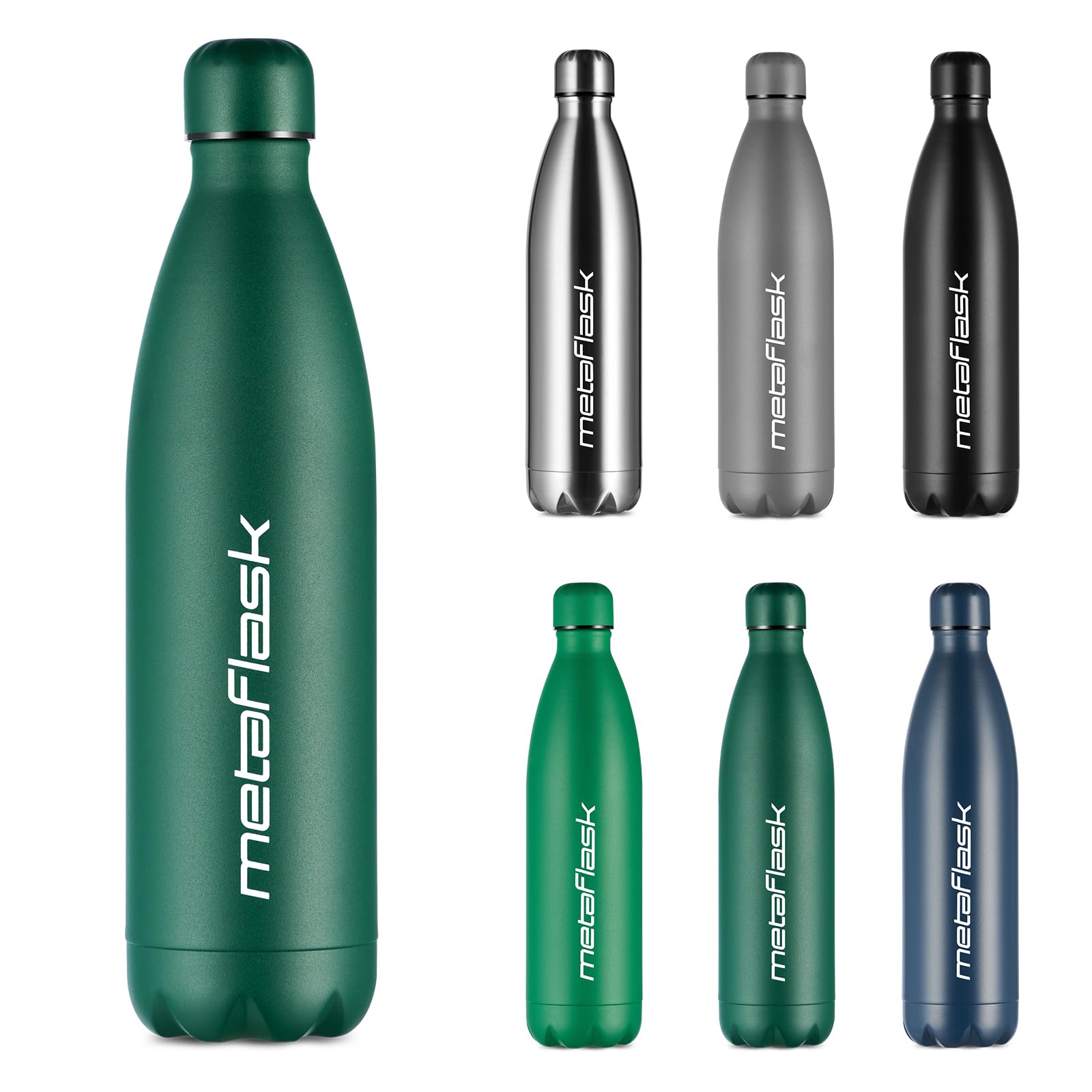 MetaFlask Water Bottle, Insulated Stainless Steel Water Bottle | 12 Hour Hot & 24 Hour Cold | Ideal for Gym, Yoga, Cycling | Leak-Proof (Jade, 1000ml)