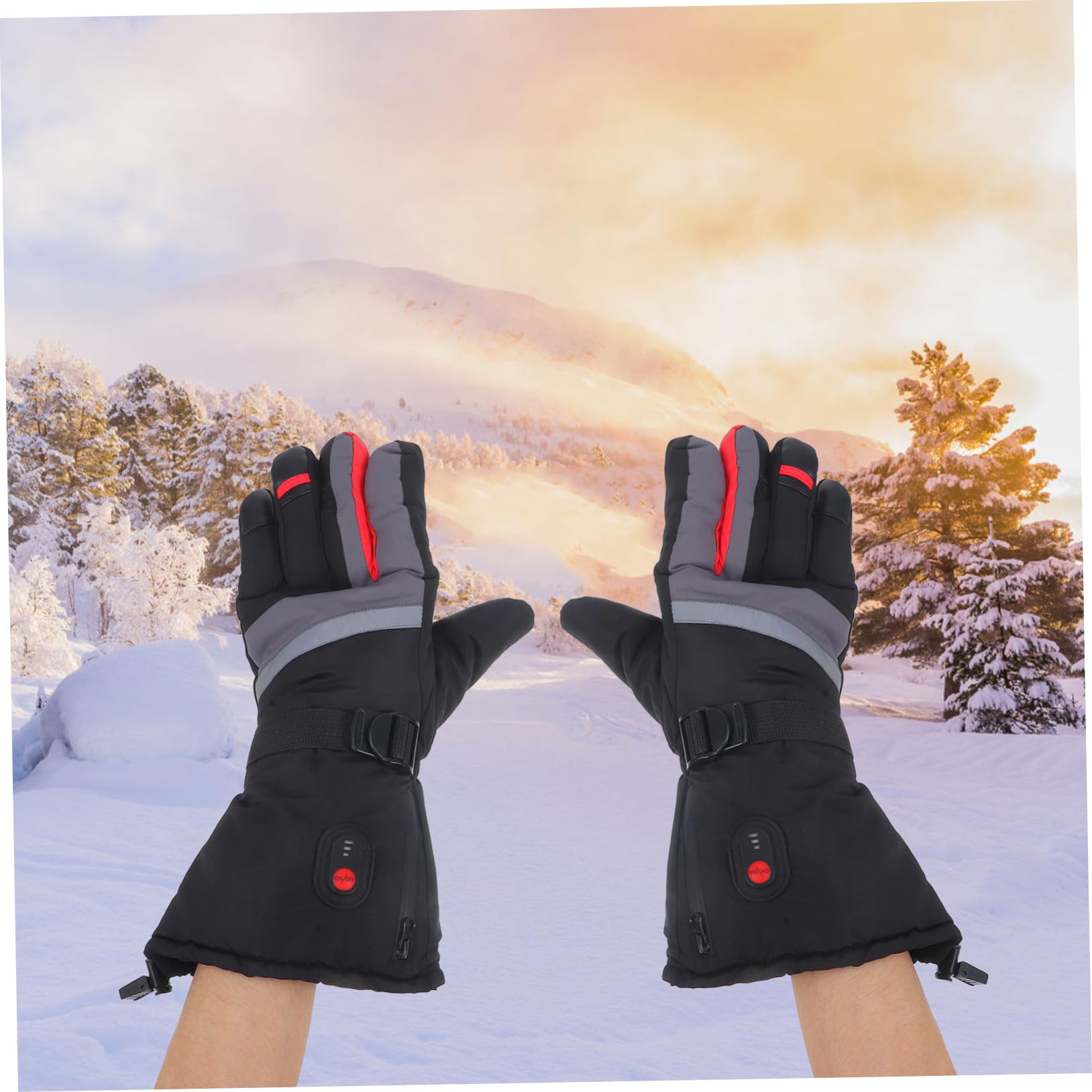 Milisten Guantes de Esquí Calefactables para Invierno Resistentes al Viento Agua para Actividades al Aire como Esquí o Senderismo Control de Temperatura de Tres