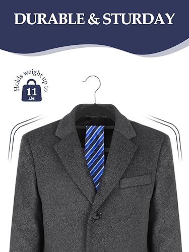 Miniatura 6 de HOUSE DAY Lujosas perchas de terciopelo con barra de amarre, paquete de 60 perchas negras de alta calidad antideslizantes, perchas de fieltro que