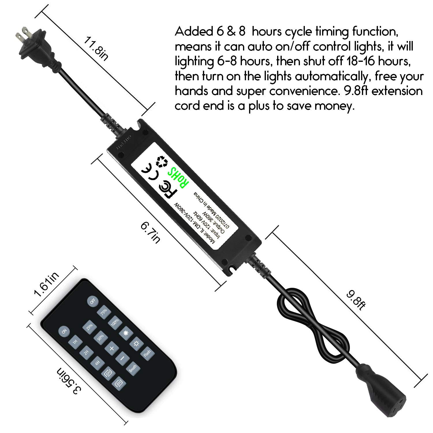 Outdoor dimmer for String Lights, Svater 360W dimmer Switch,Auto On/Off, Stepless dimming
