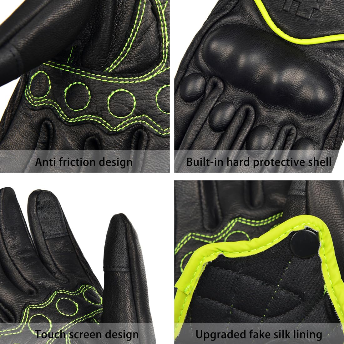 Harssidanzar Gants de moto en cuir pour femme,gants de moto pour femme Gants d'équitation Gant de conduite pour femme GL016