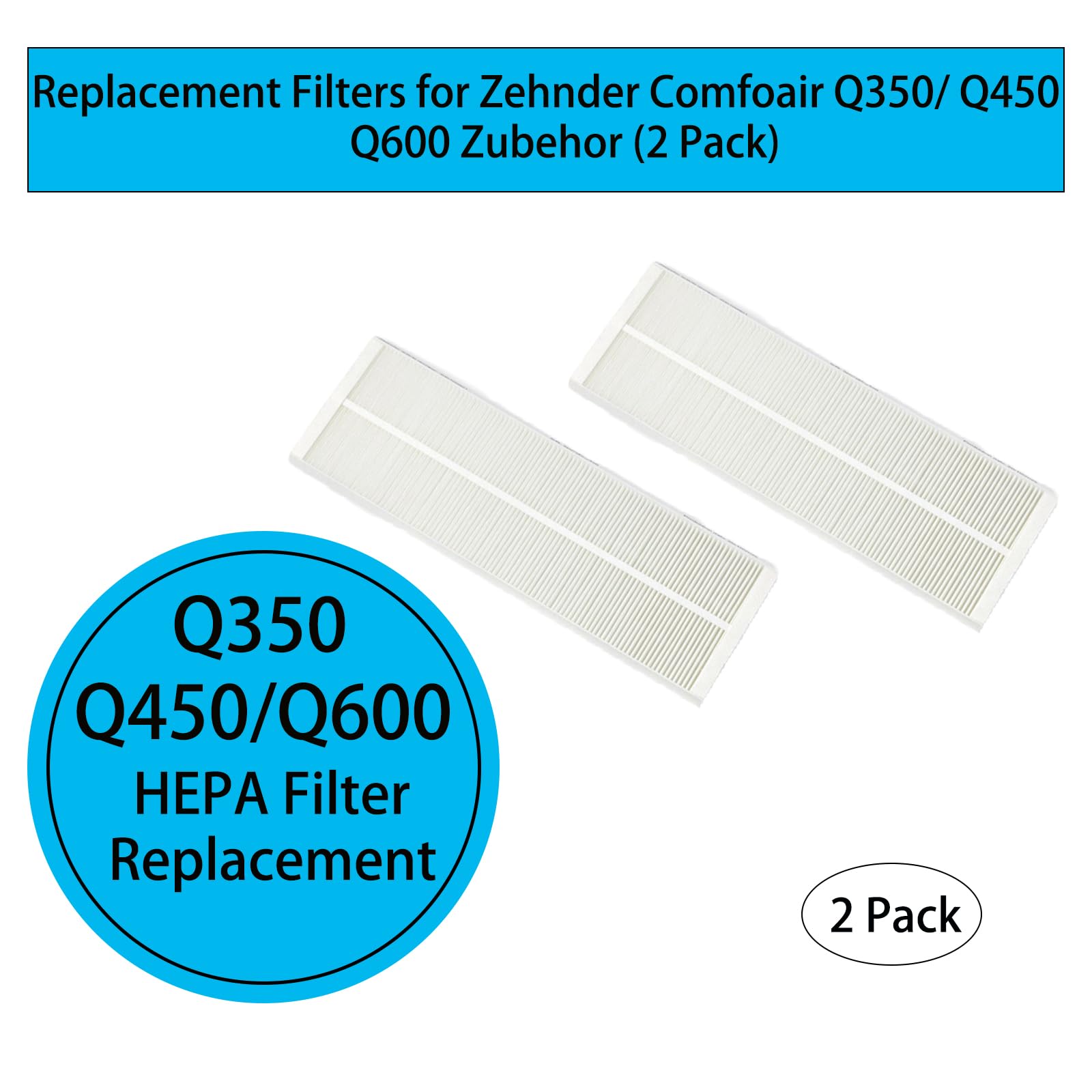 2er G4 Ersatzfilter für Zehnder Comfoair Q350/ Q450/ Q600 Lüftungsgeräte | Enthalten 2 Stück G4 (Aufnahme) Filter