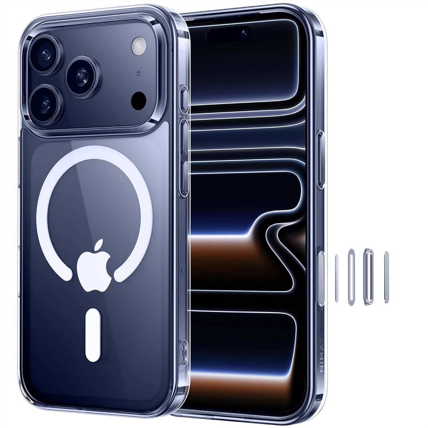 Product image of NIMASO for iPhone 17 Pro Case Clear, Compatible with MagSafe, Shockproof Military Grade Protection, Non-Yellowing, Slim Thin Magnetic Phone Case for iPhone 17 Pro, Clear