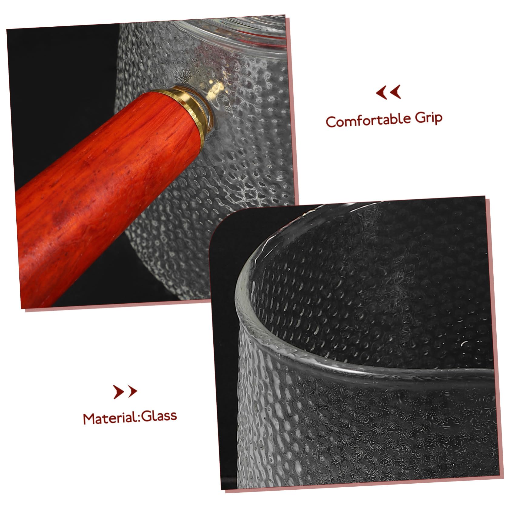 MAGICLULU Glas-teekanne mit Holzgriff Durchsichtige Teekanne aus Glas Teekessel mit Deckel Kleine Teekanne für Losen Tee Kanne zum Aufbrühen von Tee und Kaffee