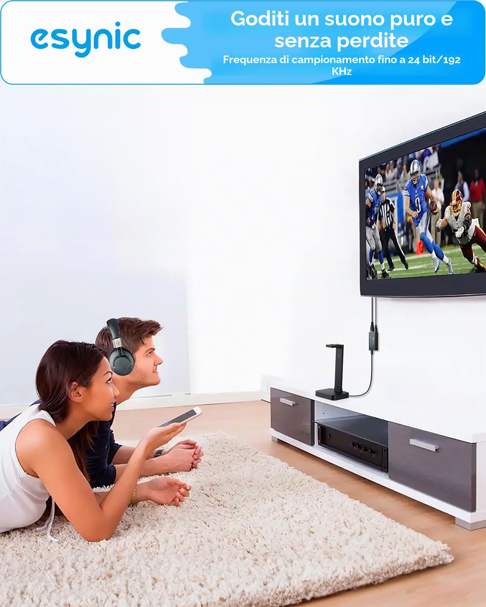 eSynic eARC ARC Audio Extractor Professionale con Cavo HDMI e Fibra Ottica, 192KHz Convertitore Audio da eARC/ARC HDMI a Ottico per HDTV a Soundbar Cuffie Wireless Home Theater, Supporta 5.1ch e 2.0ch