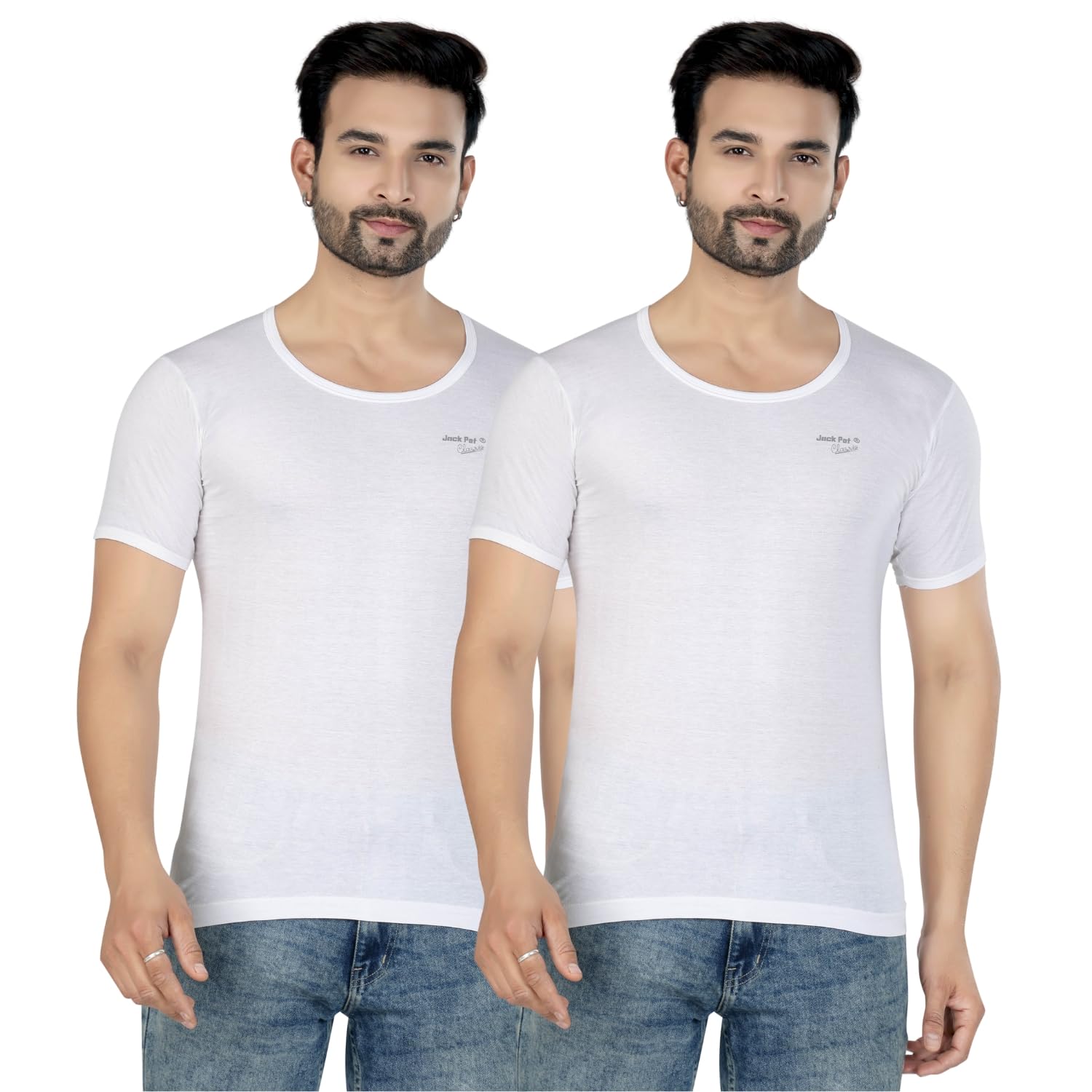 Men's Cotton Classic Round Neck Vest – Short Sleeve Innerwear (Pack of 2 & 3 Options) | Sizes: Small, Medium, Large, XL, XXL-image-24