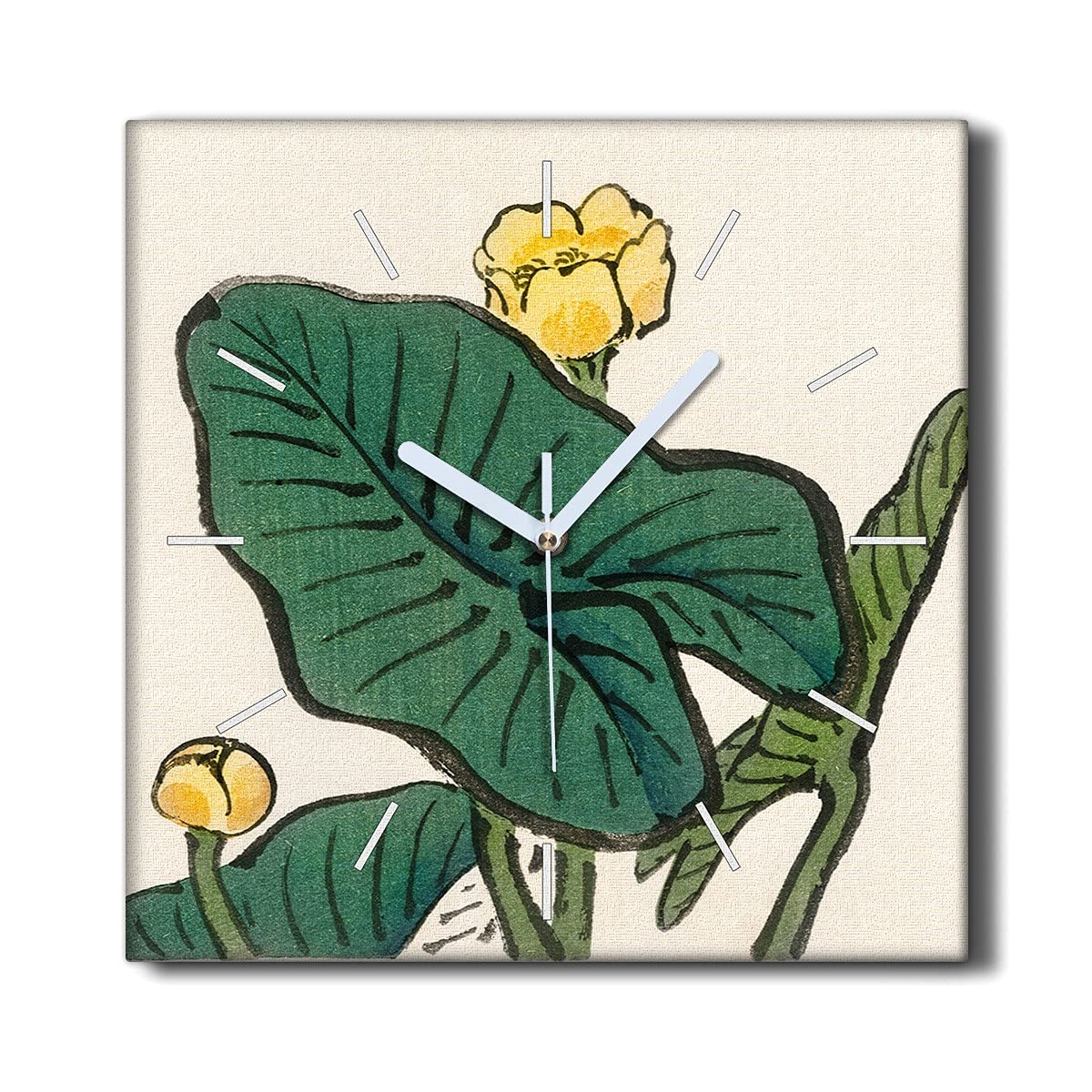 Horloge sur toile silencieuse Coloray 30x30 cm pour décorer un mur sans bruit