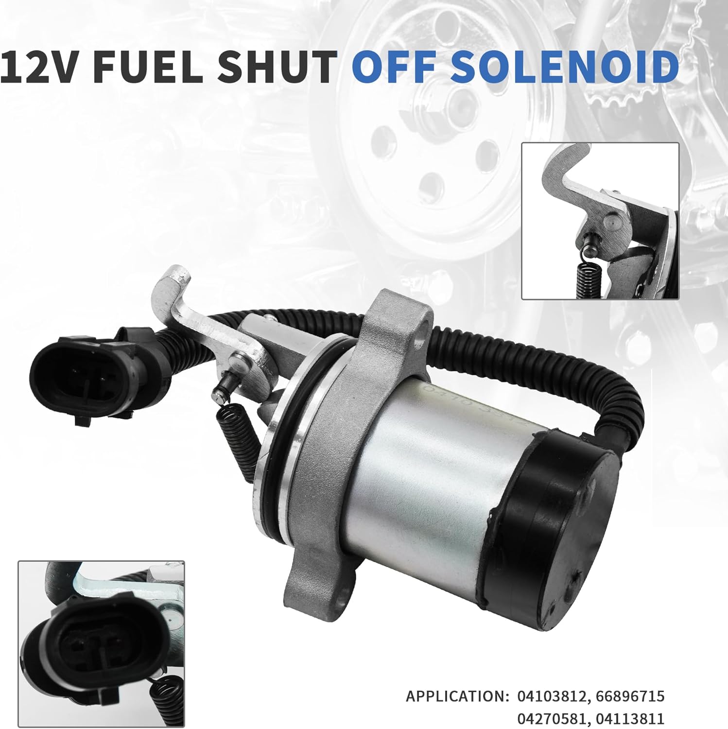 12V Shut Off Solenoid 04103812 04103808 Diesel Engine Compatible with F2L2011 BF3L2011 3L2011 F4L2011 F4M1011F BF3M2011 BF4M2011 F2L1011F F3L1011F F4L1011F