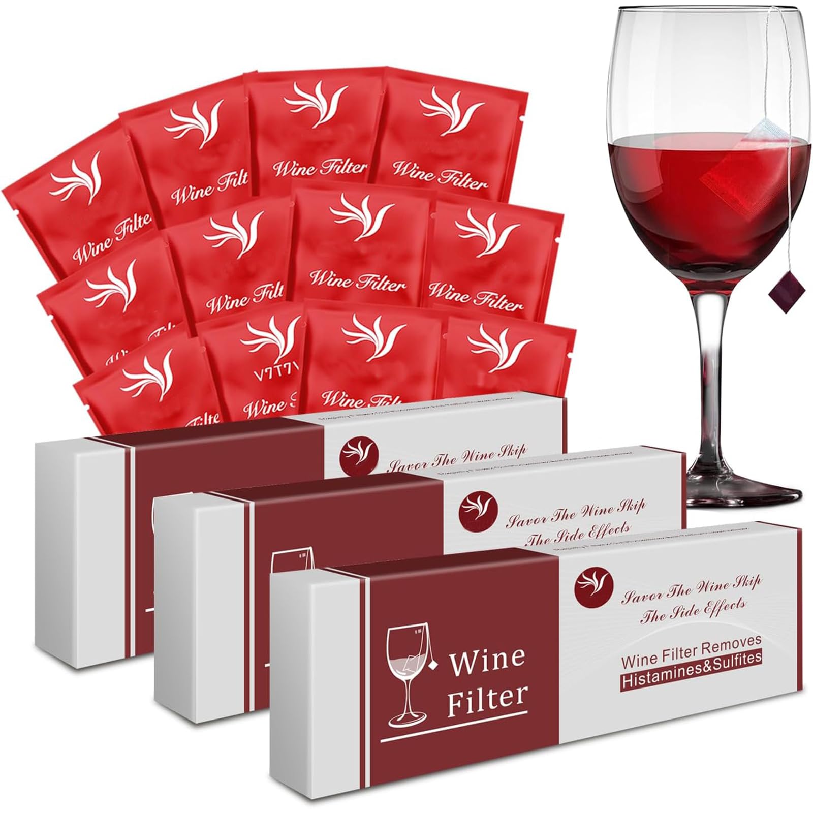 36 Pack Wine Purifier, Wine Filters that Remove Histamines and Sulfite