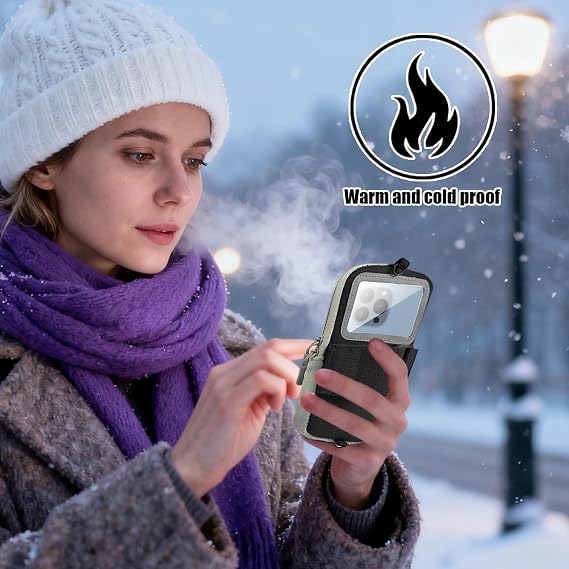 Heated Phone Pouch - Insulated Phone Pouch, Waterproof Thermal Bag, Snowproof Warming Case, USB Powered Protective Sleeve | Fast Heating Cover for Skiing Camping Hiking Outdoor Cold Weather