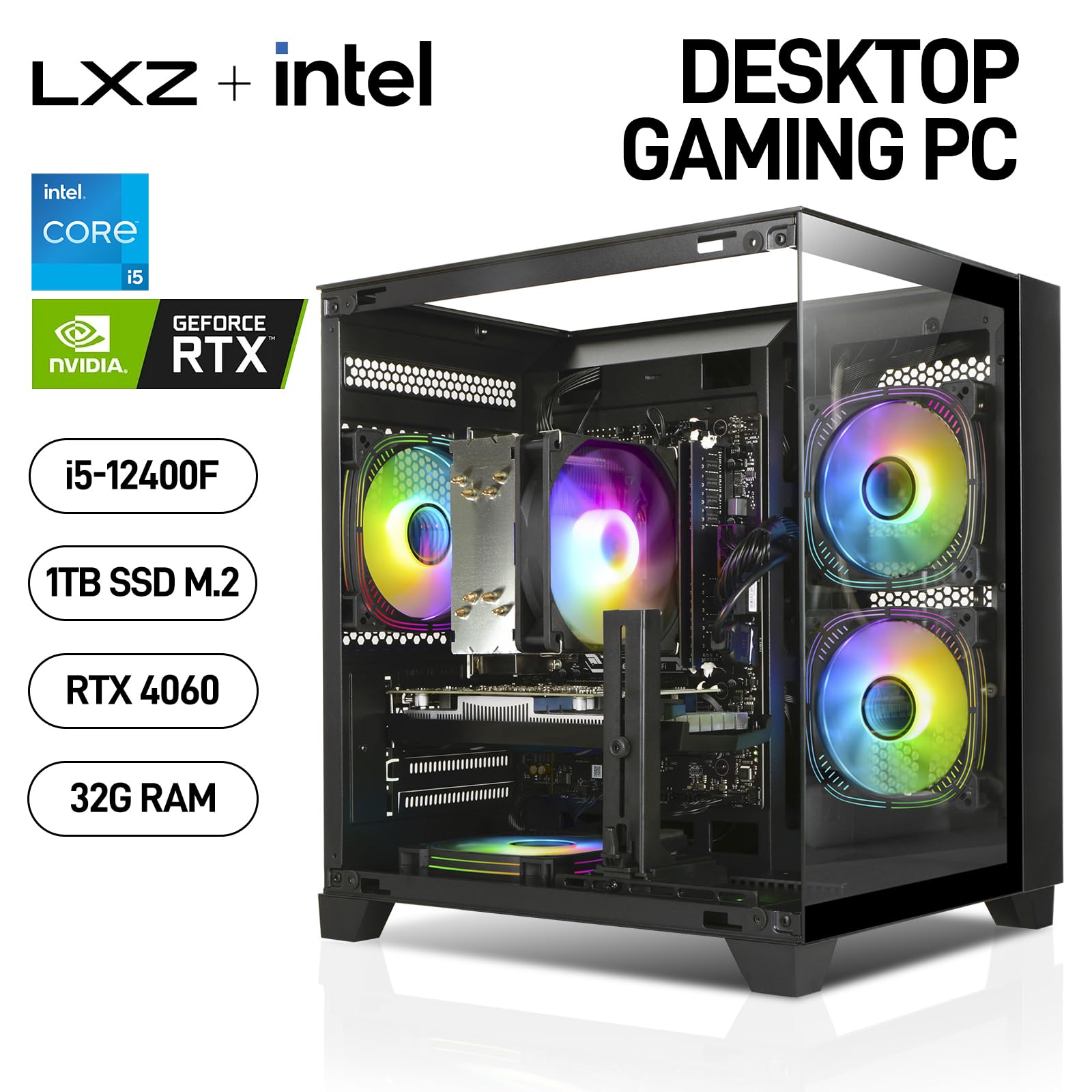 Amazon.com: Gaming Desktop Intel Core I5-12400F 6 core 2.5GHz PC 