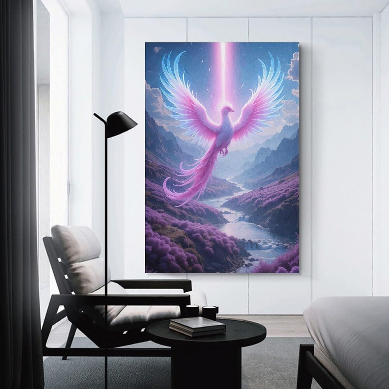 Junmoney Wall Art Print Phoenix Rising Lavender Valley, 24x36inch(60x90cm), for Contemporary Homes, Apartments Or Offices, An Easy Choice for New Home Styling