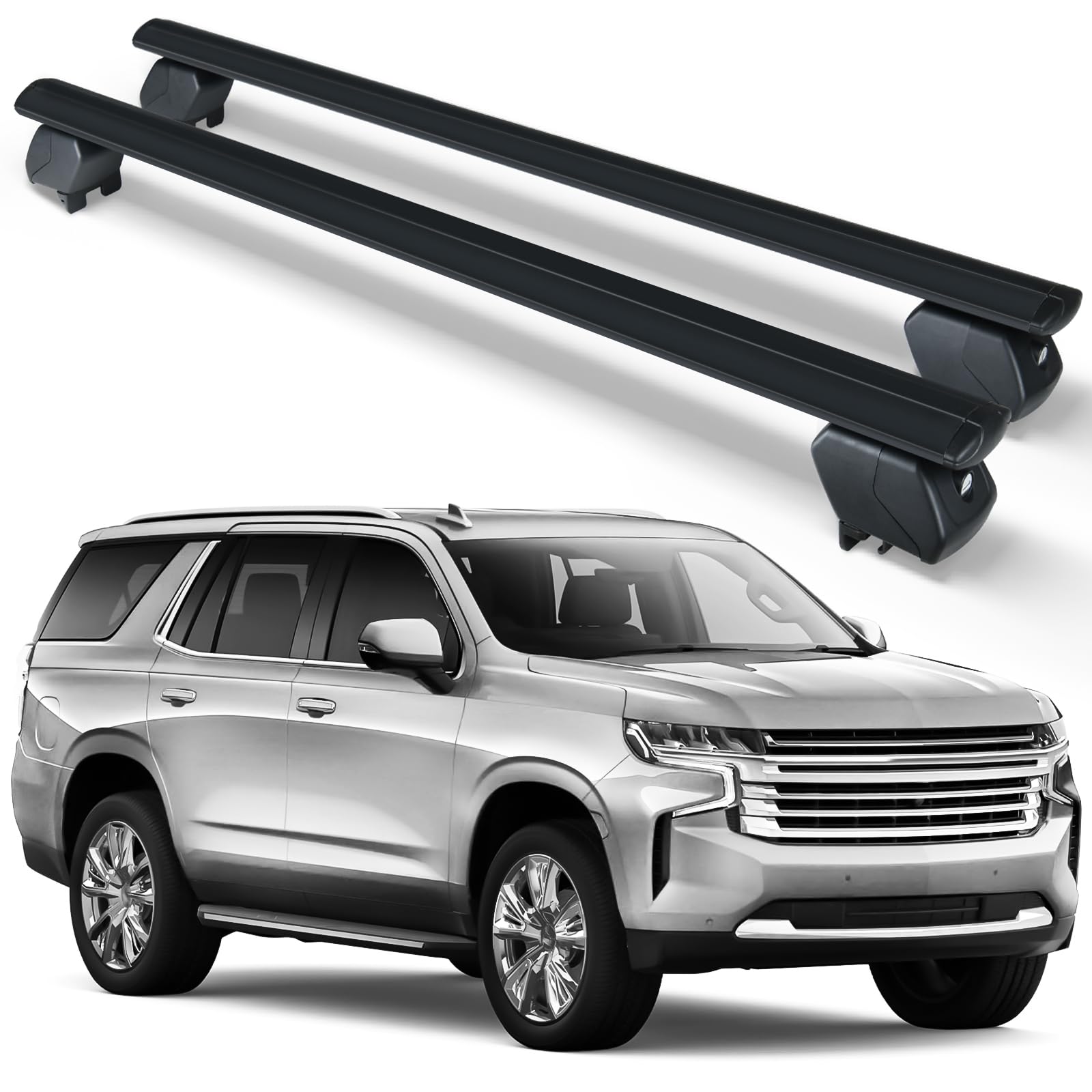 YZONA Heavy Duty Roof Rack Cross Bars – 400lb Capacity – Fits 2021-2024 Chevy Tahoe, Suburban, Yukon, Escalade – 51.6"