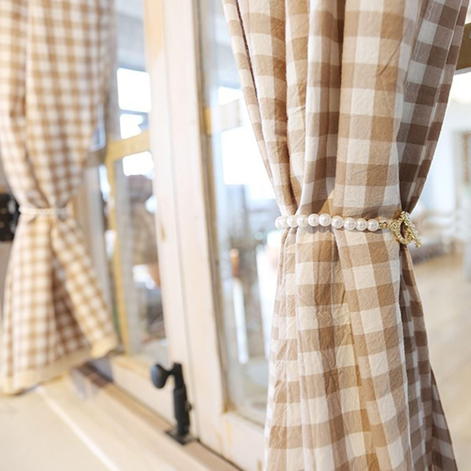 Küchen-Gardinen 2er Set Kurz Fenster Modern,115 cm Breit,Rod Tasche