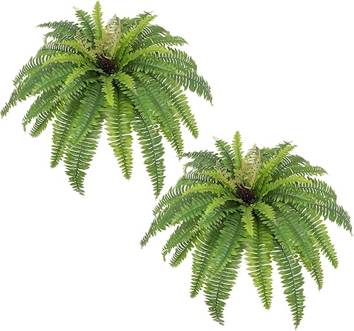 Miniatura 9 de Helechos artificiales para exteriores e interiores, helechos artificiales grandes de 40 pulgadas de 39 Fronds, planta falsa de helecho Boston para